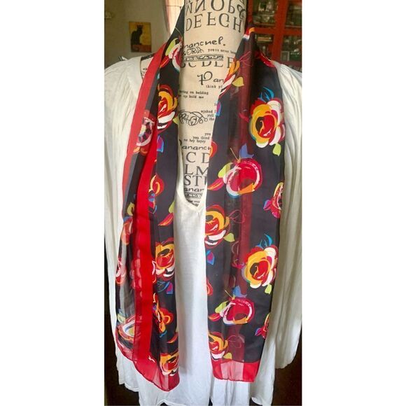 Elaine Gold Silk Scarf - Picture 2 of 6